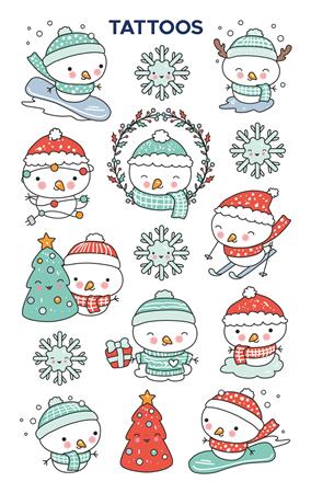 Matrica, tetoválás, 1 ív, 76x120 mm, AVERY ZWECKFORM, "Z-Design No.54152",  hóember